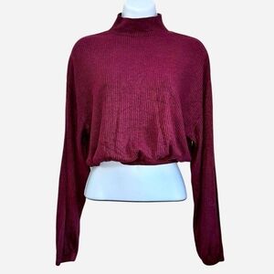 Garage Burgundy Cowl Neck Sweater